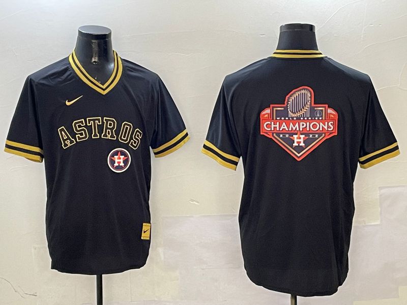 Men Houston Astros Blank Black Gold Game 2025 Nike MLB Jersey style 15